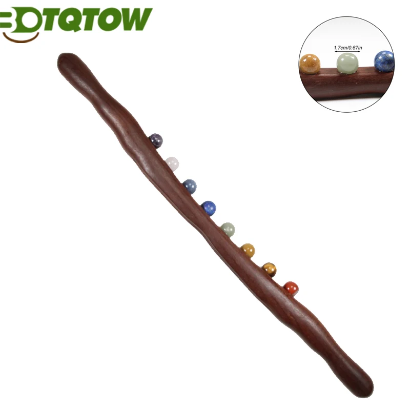 10 jade kamenných guľôčok drevené spúšťacie body Massager Stick, lymfatická drenážna masážna drevená terapia Masáž nástroje Gua Sha Therapy