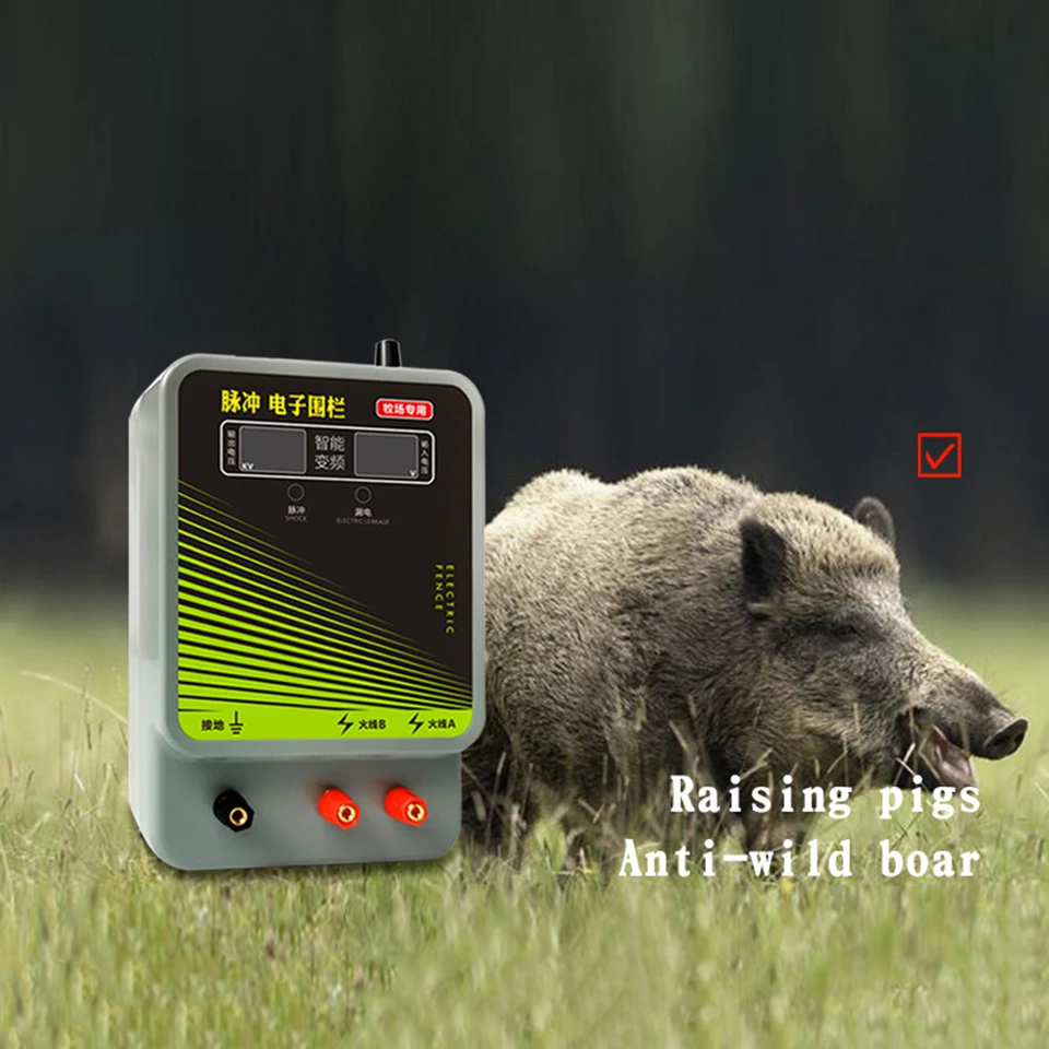 10 km elektrický plot s dvojitým displejom Elektronický plot pod naplneným vysokým napätím pulzný ovládač zvierat Ovce Horse Hydina Nástroj