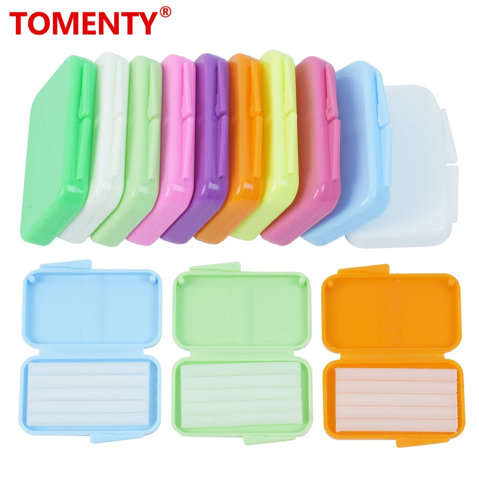 10 krabíc/balenie Tomenty Dental Ortodontics Reliéf vosky pre držiaky Drsné podráždenie Gum podráždenie zubov bieliacich materiálov