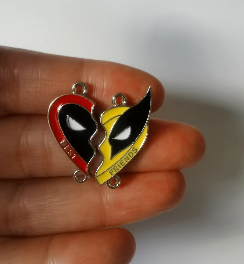 10 ks 5 páry karikatúry Deadpool a Wolverine Pendants Charms šperky výroby pre kľúče prívesky Náhrdelníky DIY Príslušenstvo