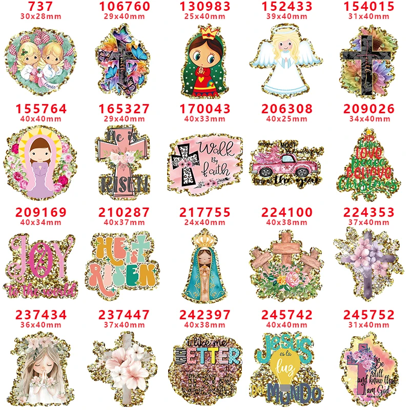 10 ks Glitter akrylové kúzla viera Ježiš Jesus Resin Flatback pre DIY Vlasovcov príslušenstvo dekorácia GT-J-165327