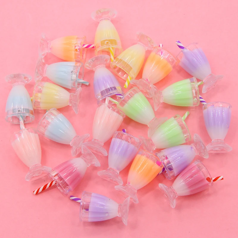 10 ks/lot živice perlové mlieko čajové ozdoby Boba Pendants Fľašové kúzla pre kutilové náušnice Keychain šperky remeselnícke príslušenstvo
