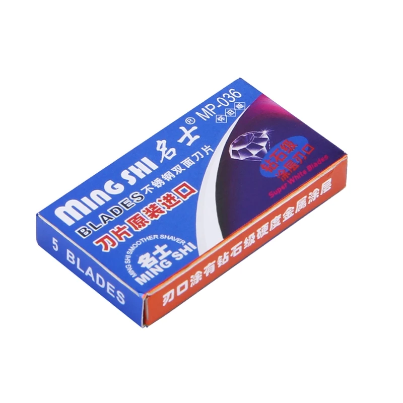 10 ks Mingshi Double Edge Blade z nehrdzavejúcej ocele Ultra-ostrý bezpečnostný brižík na oholenie čepeľ pre manuálnu čepeľ Razor Blade