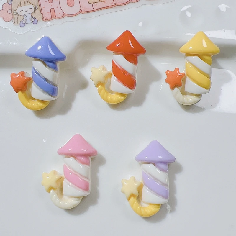 10 ks novým mini kawaii Cartoon Rainbow Rocket Series Resin Scrapbook DIY šperky Detské deti darčekové príslušenstvo C47