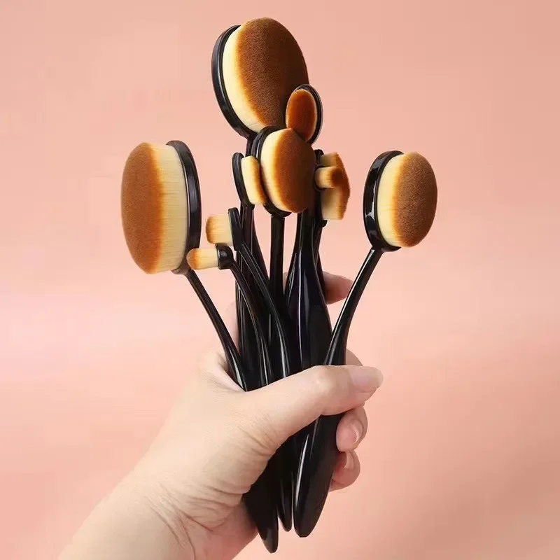 10 ks oválne make -up kefy zubné kefky na make -up kefy súpravy Nadácia obrysový prášok Práškové červenanie nástroja