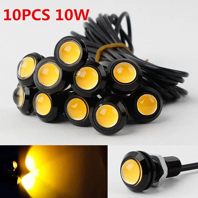10 ks /Pacote 18 mm augle eye eye DRL LED denné svetlá LED LED 12V Backup Invertendo Estacionamento Turn Signal Automovei