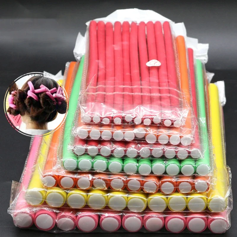 10 ks/set Hair Curing Rod Magic Air Hair Valler Curling Sticks Mäkké natáčky natáčanie pena Twist Flexi Rods Vlasy DIY Styling Tools