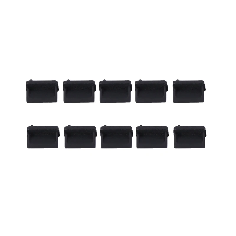 10 ks Silikone USB port Plug Dustodprofter Plug Ochrana Ochrana Cap Black -Hot
