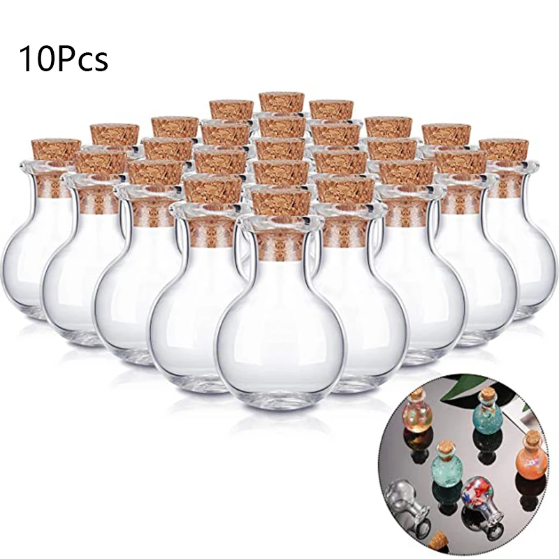 10 ks sklenené fľaše Miniatúrny lektvar fľaše Mini korkové sklenené fľaštičky Svadba DIY Mini drift fľaša praje fľašu fľašu fľašu