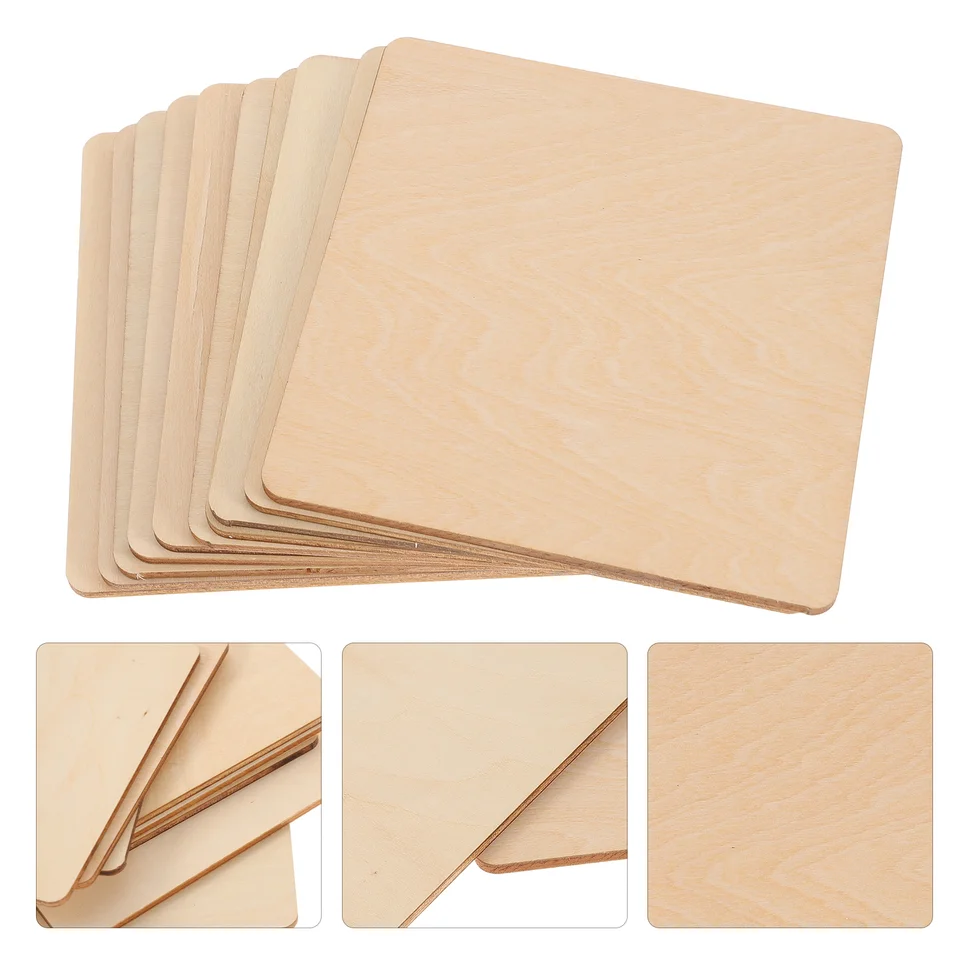 10 ks tvoriacich preglejkovú dosku ručne maľovaný panel Prírodné nedokončené drevené dosky Basswood dosky