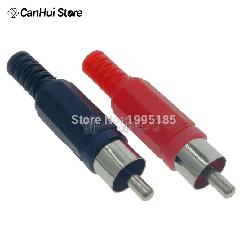 10 ks/šarža 5 čierna a 5 červená plastová konektory Plastové konektory RCA Plastové puzdro Stereofónny zvukový zástrčkový kanál Dual Connector DIY