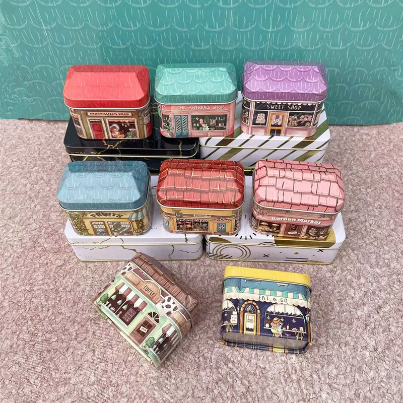 10 ks/šarža Mini Shop Design Collectables Cain Box Little House Storage Storage Box Candy Chocolate Canycer Malé darčeky pre deti