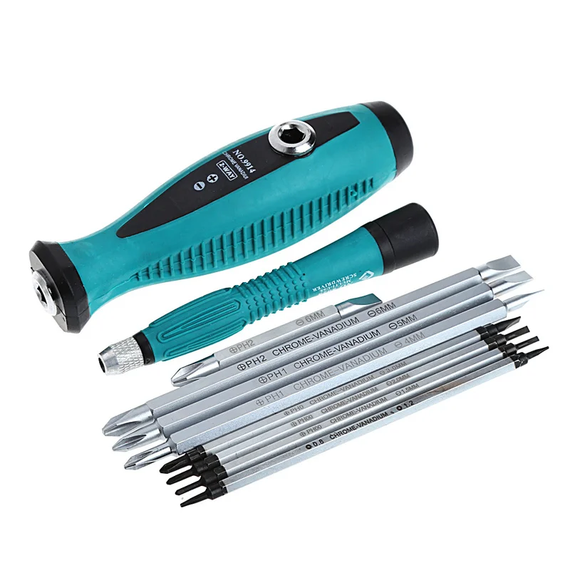 10 ks štrbinové sady Magnetic Screwdriver Opravy viac funkcie Multi -ručná súprava náradia
