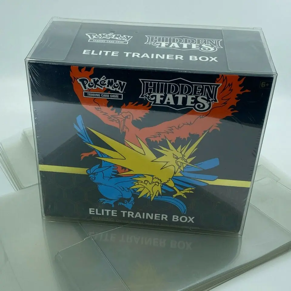 10 kusov Dustodopeprope PVC ETB Trainer Box Chrániče puzdra na chráničke výstavby Plast Clear Offict Box pre Pokemon CollectBables