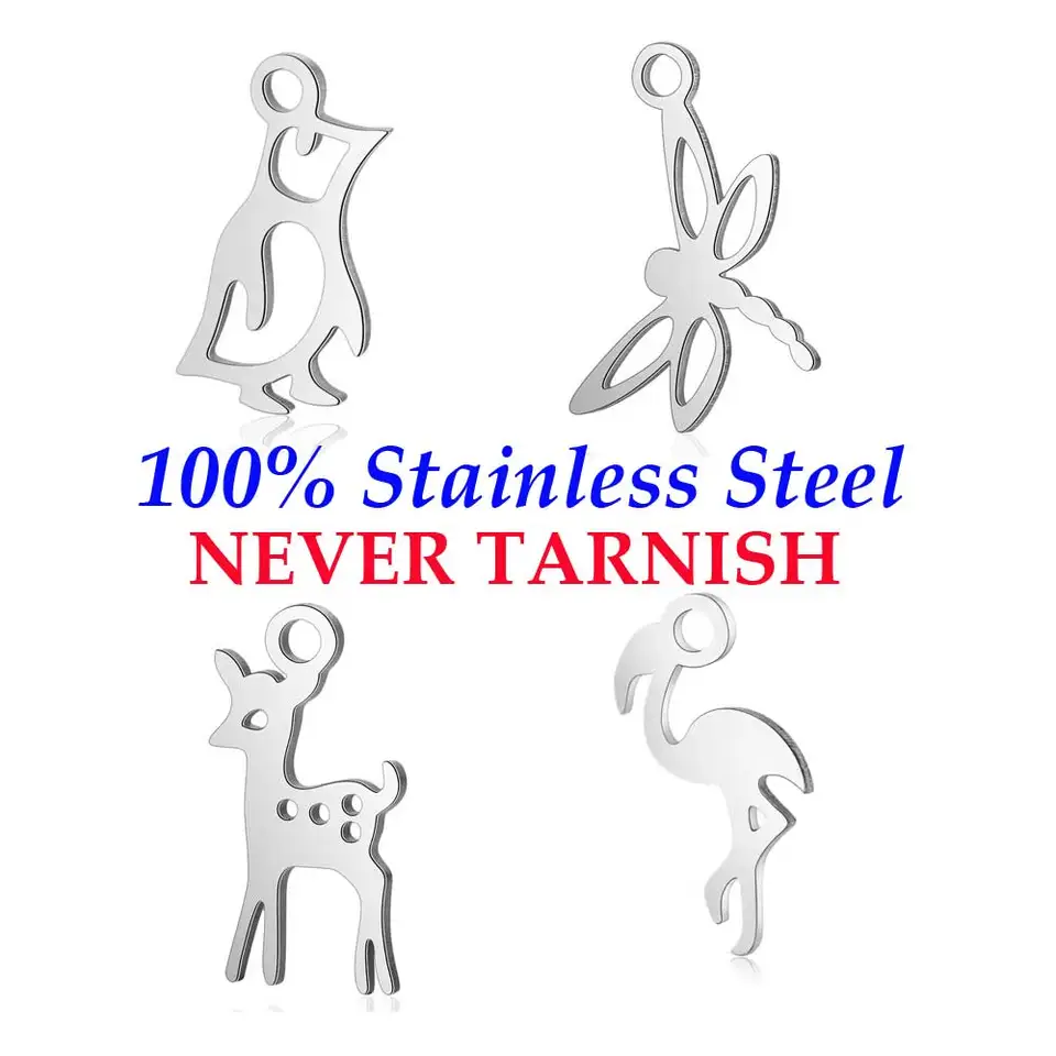 10 kusov Small Animal Deer Flamingo Sea Horse Dragonfly Charm Veľkoobchod
