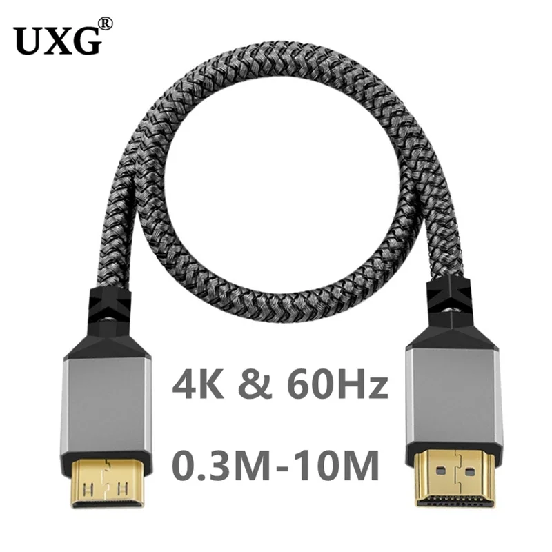 10 m 0,3 m 4K 60 Hz Mini HD až HDMI kompatibilný kábel 3D vysokorýchlostný kábel HDMI Adapter pre kameru Monitor TV TV Box Počítač