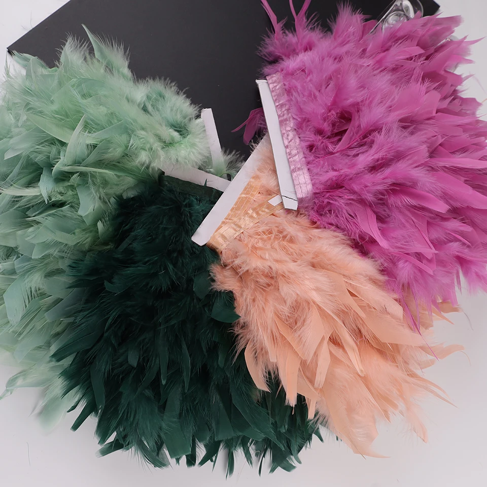 10 metrov morčacie perie Fringe Fringe 10-15 cm Marabou Feathers stužky Resancie odevy šaty na šitie oblaky Dekorácie Veľkoobchod