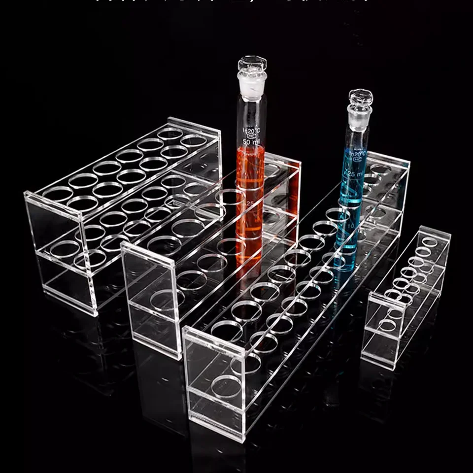 10 ml 25 ml 50 ml 100 ml Plexisky kolorimetrický stojan na stojan na skúmavku 6 jamiek 12 jamiek Laboratórne single/dvojitý rad