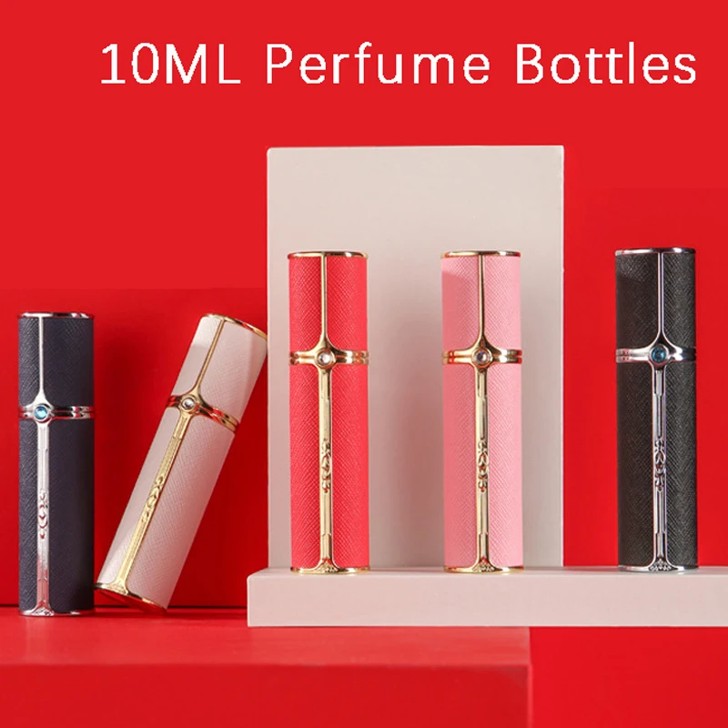 10 ml kožené parfumové fľaše Ženy Dočasné cestovné parfumy Dna Prázdne luxusné sprej Senior prenosné parfumové nádoby poháre