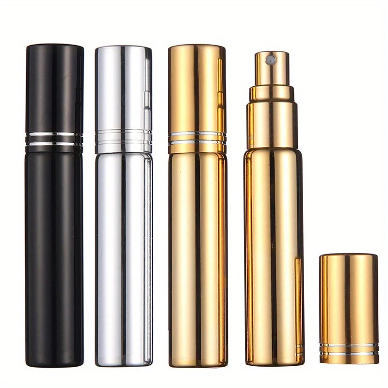 10 ml prenosné UV sklenené naplniteľné parfumové fľaša s hliníkovým rozprašovacím fľašiam vzorky prázdne nádoby