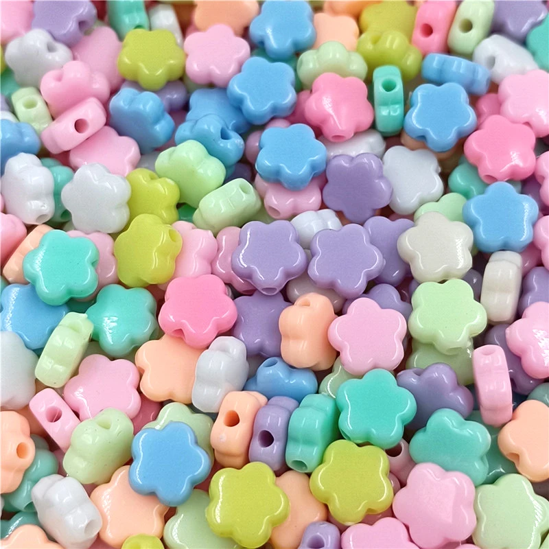 10 mm 100 pcs macaron farebné krémové kvetinové korálky pre šperky Výroby DIY Náramok náhrdelník Ručné materiály Módne doplnky