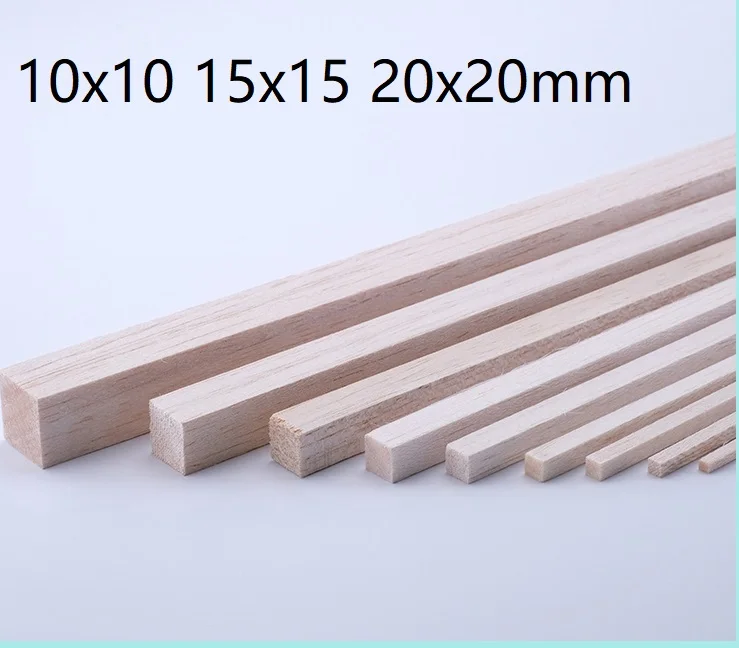 10 mm 15 mm 20 mm 10x10 15x15 20x20mm Balsa Strip Svetlo drevené tyčinky Corkwood palica Balsa-Wood Rod lietadla