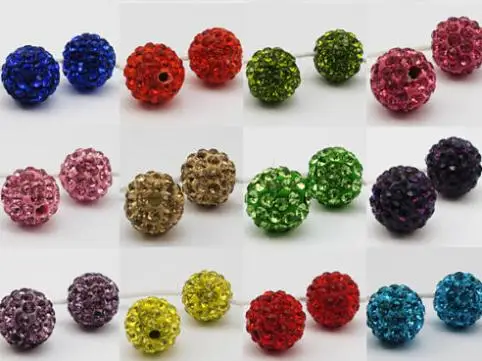 10 mm 200ks/veľa zmiešanej farby biela micro dlažba Disco guľôčky veľkoobchodný náramok s náramkom DIY guľôčky Crystal Crystal