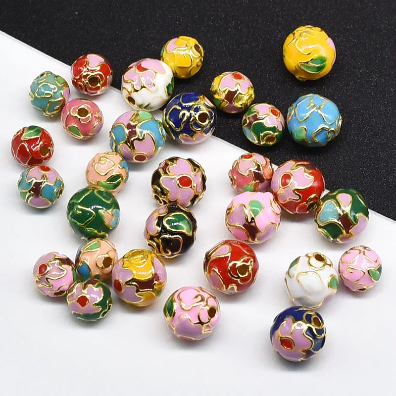 10 mm cloisonn é ručne vyrábané smaltované korálky okrúhle guľôčky náramok náhrdelníka