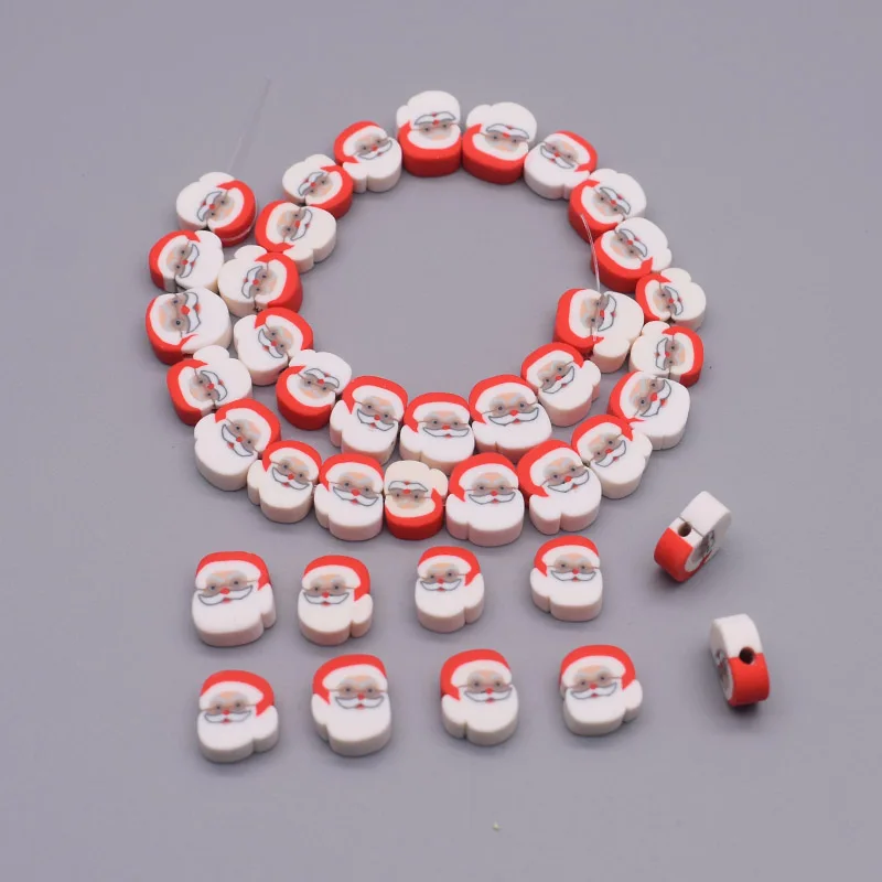 10 mm nálezy šperkov hlinené korálky santa claus vianočné topánky vianočné stromčeky Polymér Clay korálky pre šperky na výrobu DIY náramok