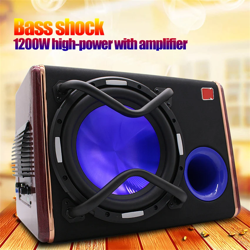 10 -palcový automobil Active Subwoofer Audio Audio Modified 12V Výkonný reproduktor zosilňovač subwoofer automatické elektronické príslušenstvo 1200W
