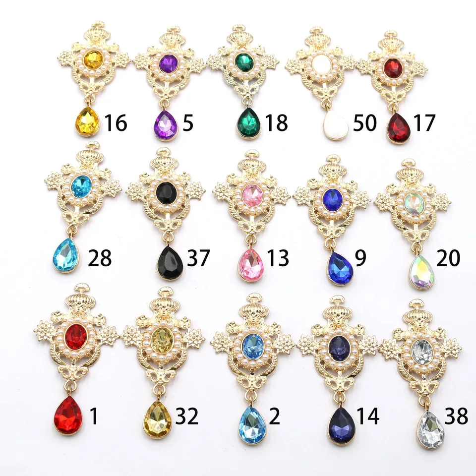 10/PCS33*61 mm Nový High -end Luxusný kovový perlový akrylový prívesok pre náušnice, šitie, dekorácie, módne odevy, luk