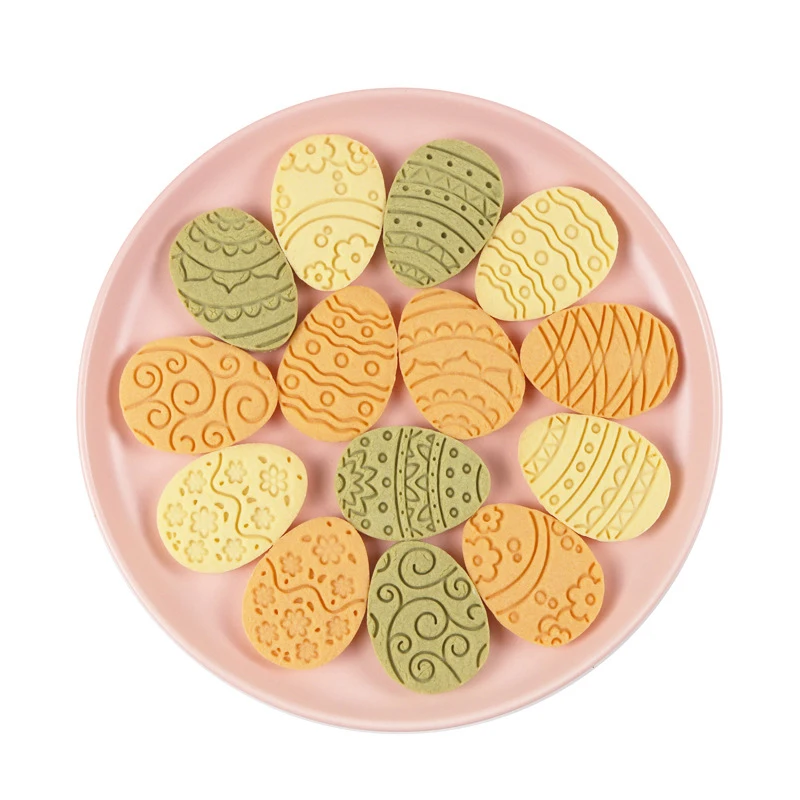 10 počítačov Veľkonočné súpravy Cookie Cutter, 3D vajíčkové rezačky Cookie Cookie, téma veľkonočných vajíčok Zábavné formy cookie, pre sušienky fondant