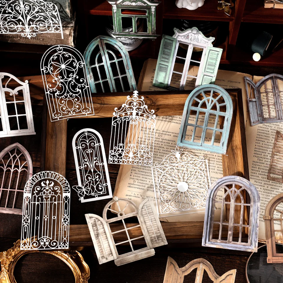 10 počítačov Windows Téma DIY koláž dekoratívny papierový scrapbooking Materiál ručne vyrábaný denník album Junk Journal Supplies