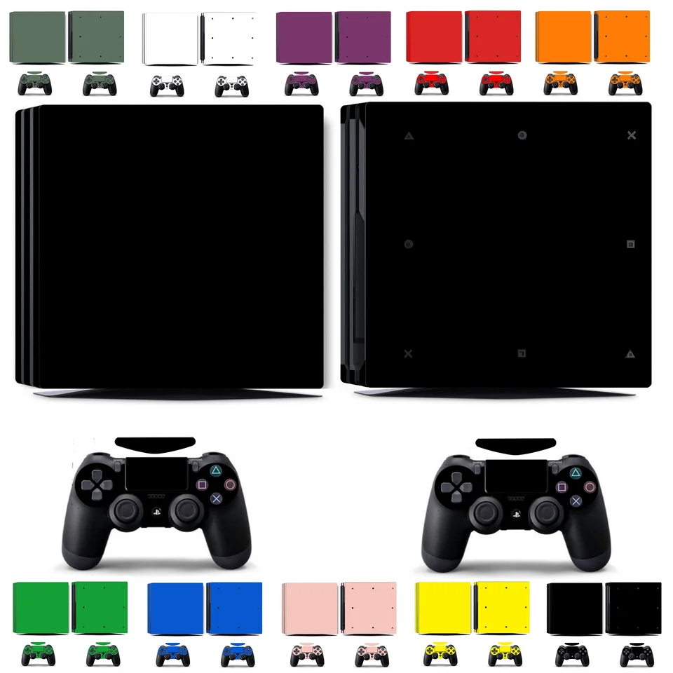 10 Pure Clean Solid Colors Vinyl Skin Sticker pre Sony Ps4 Pro PlayStation 4 Pro a 2 nálepky na kožu ovládača