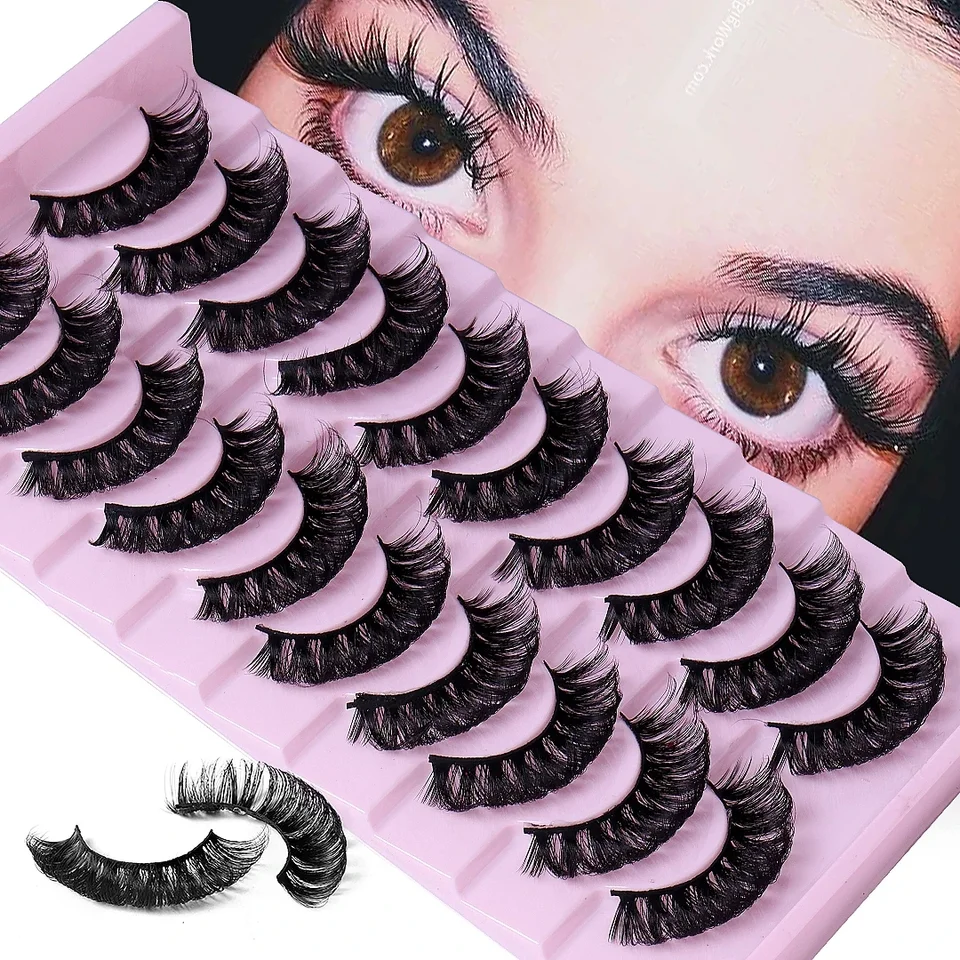 10 párov DD Curl Rifes Russian Strip Rihes 3D Mink Rika