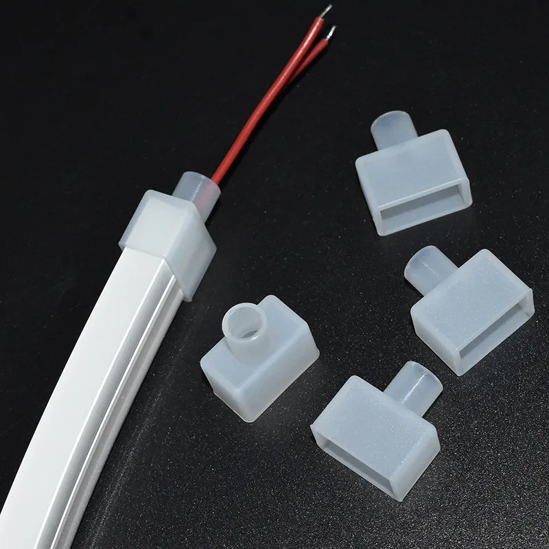 10 párov Flexibilné neónové svetlo Silikónové koncové tvarovky koncových uzáverov Vstavaný silikónový kryt pre príslušenstvo konektorov LED strip