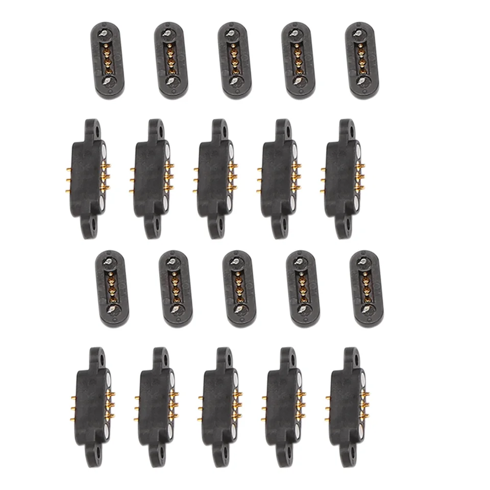 10 párov pružinová naložená magnetický pogo kolík konektor 3 polohy Magnety Pitch 2,3 mm cez diery mužská samica sonda