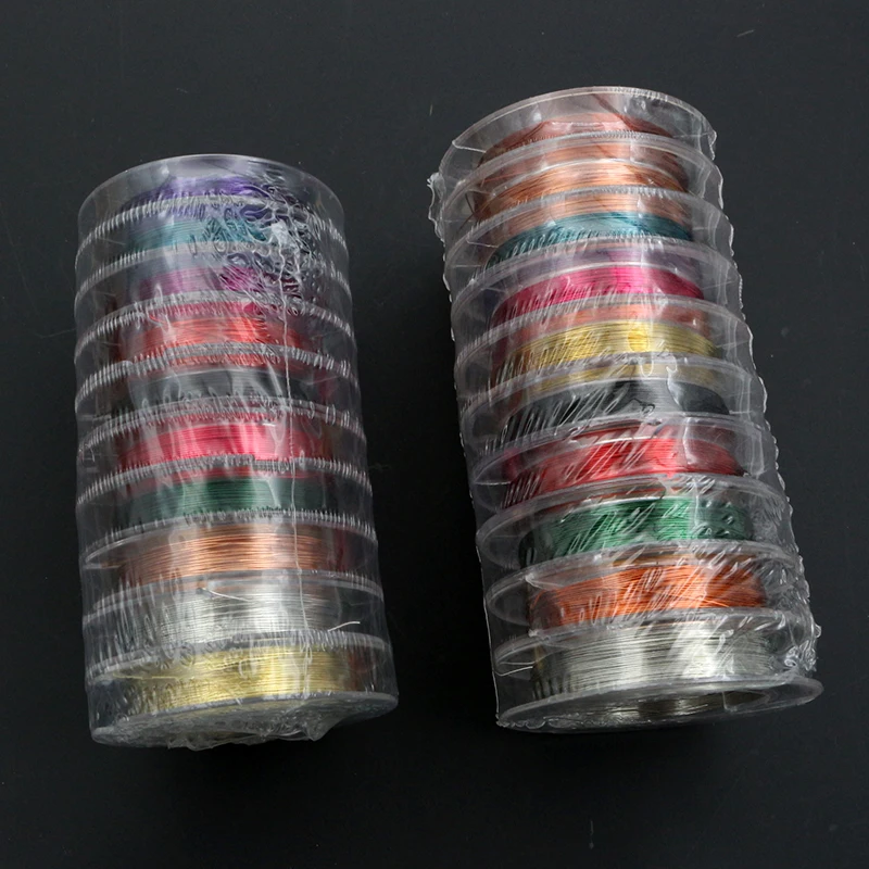 10 Roll 100 metrov Jedno súpravy šperky 0,3 0,4 s priemerom drôtu, nálezy šnúry šnúry DIY pre výrobu