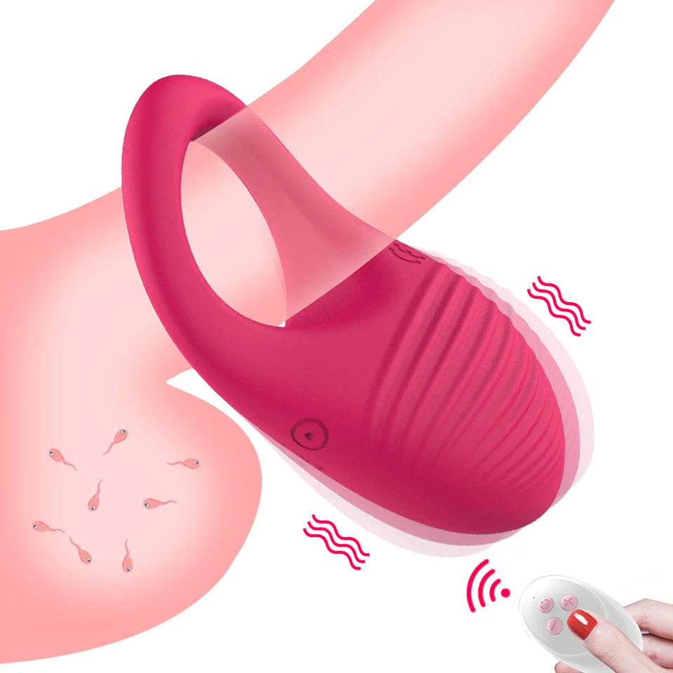 10 rýchlostí vibrátor penisu Vibrátor bezdrôtové diaľkové ovládanie Vibračný kohútik klitoris stimulátor oneskorenie ejakulácie kruhový kruh sexuálne hračky pre mužov
