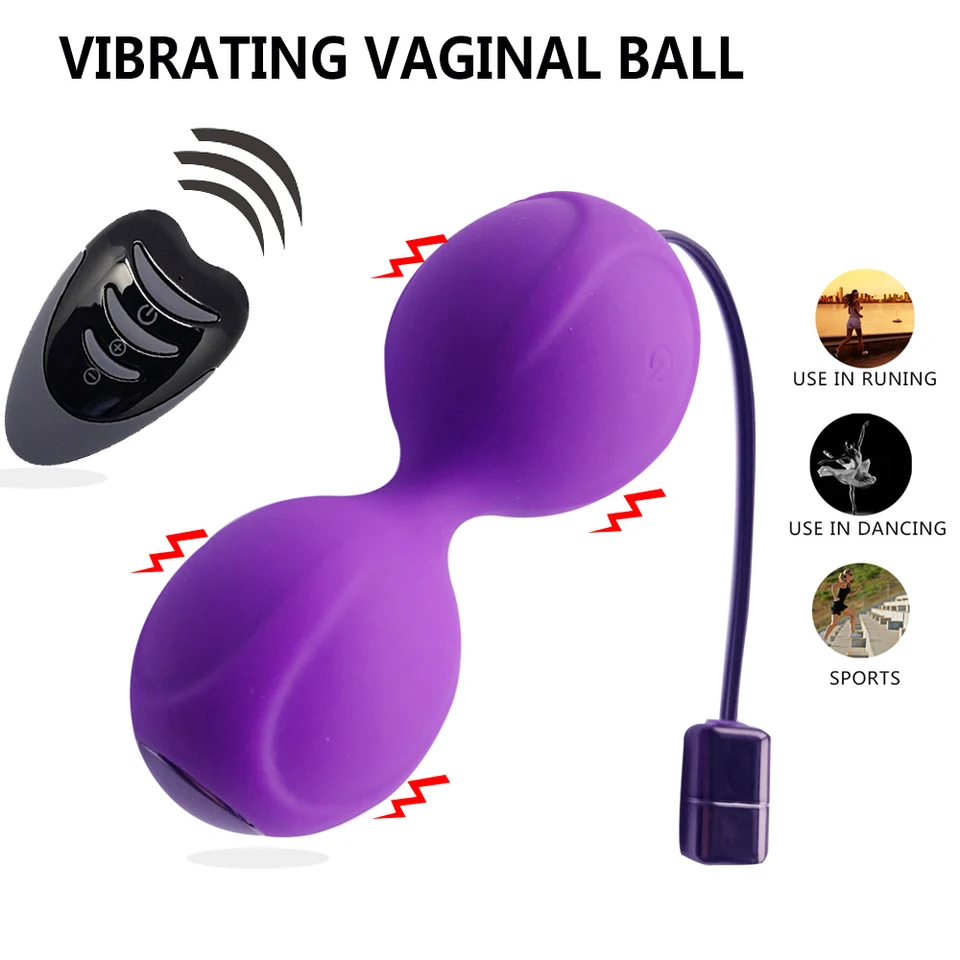 10 Speed ​​Vibrational Vaginal Kegel Gulov, Vibrátor diaľkového ovládača Vaginálny utiahnutie Kegel Cvičenie Geisha Gule pre ženy