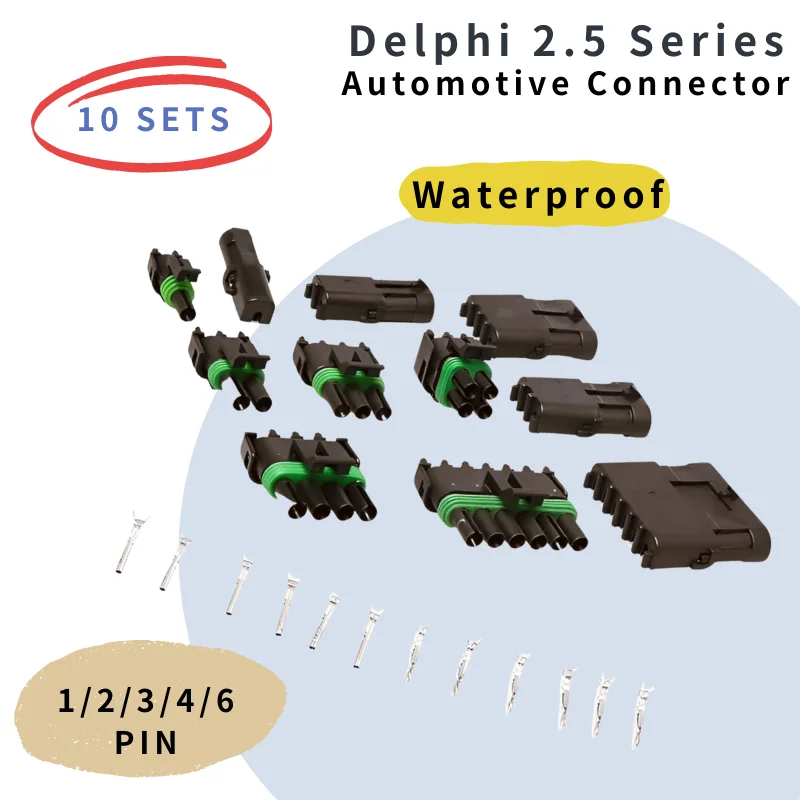 10 súprav Delphi 2.5 Series Ženská a samecová zástrčka Haltech Mapa TPS vodotesný automobilový drôtový konektor pre GM 12015793 12010717