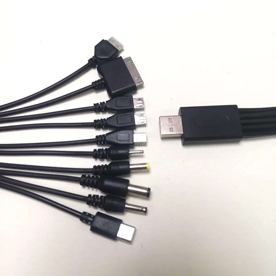 10 v 1 univerzálny kábel USB pre nabíjačku s viacerými zástrčkami