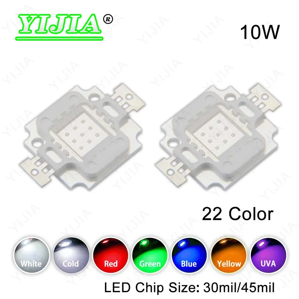 10 W vysoký výkon LED svetlo guľôčky SMD COB Chips Teplá studená biela červená červená modrá infračervená UVA Celé spektrum pestovateľov pre domácich majstrov