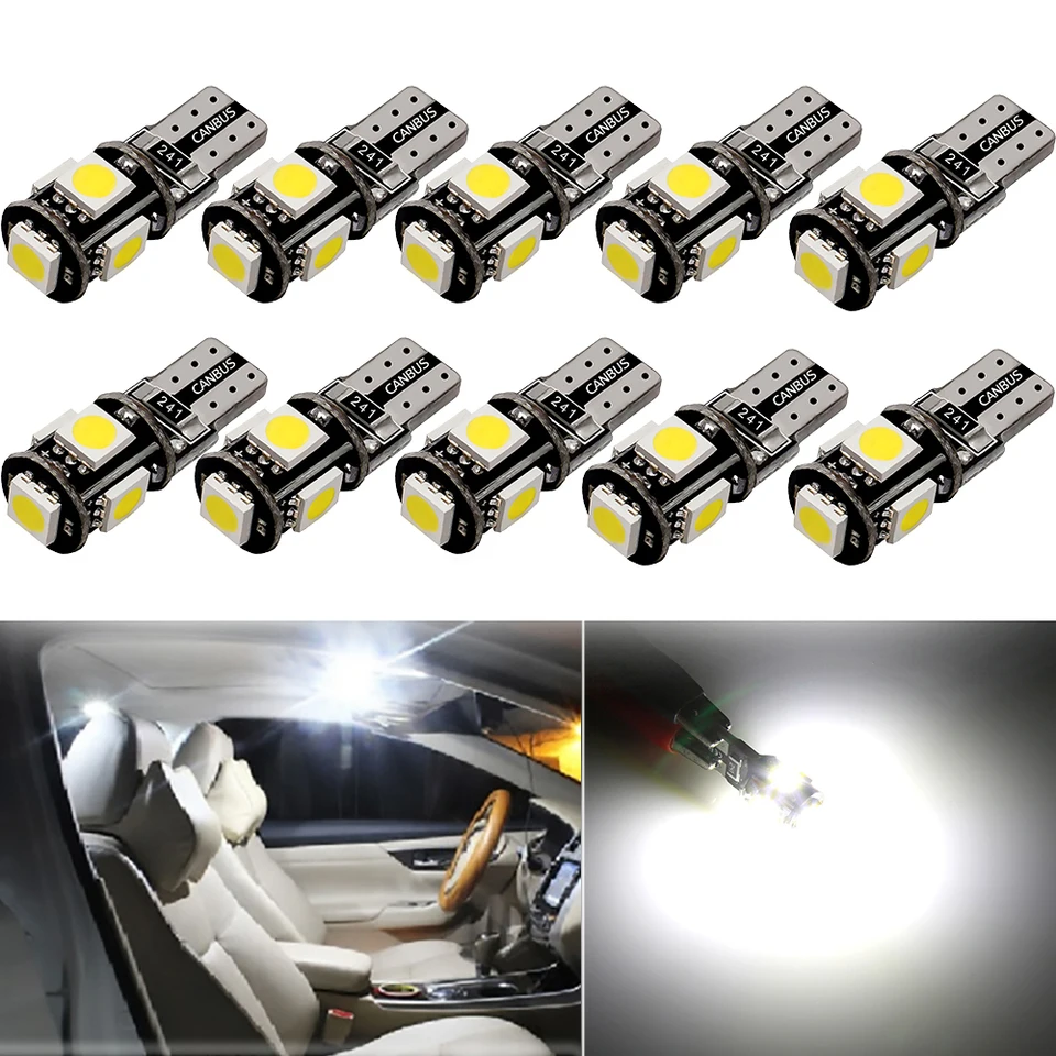 10 x W5W T10 LED žiarovka interiérové ​​svetlo pre Renault Duster Megane 2 3 Logan Clio Fluence Captur Sandero Laguna 2 Scenic 2