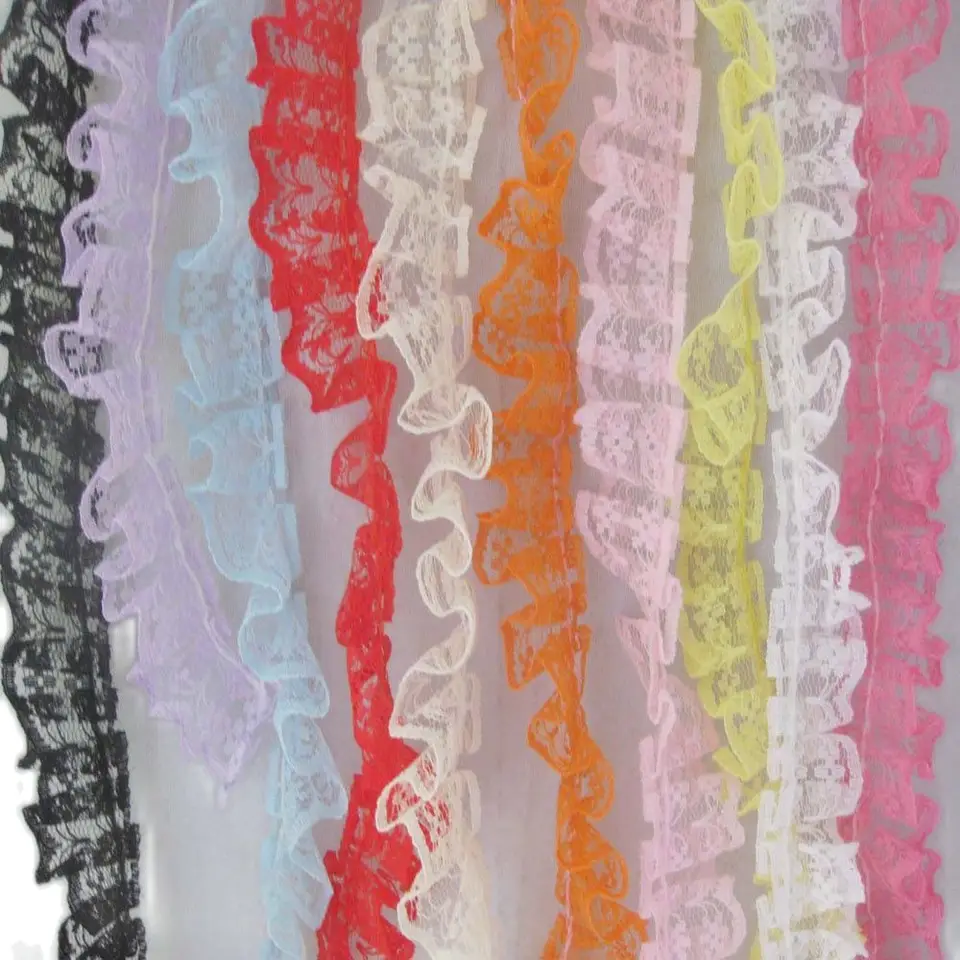 10 yardov 20 mm šírka čipky pre dievčatá sukňa s sukňou viacfarebná organza klobúk čipky na šitie DIY