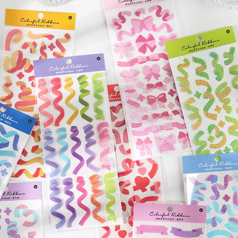 10 štýlov 1ks/taška Personalizovaná lesklá stuha laserová nálepka Kawaii KPOP Idol Card Album Decoration Sticker Kórejské kancelárske potreby