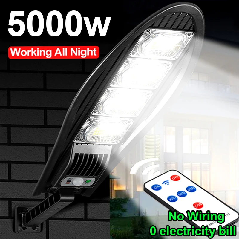 100 000lm Výkonné solárne svetlo vonkajšie vonkajšie IP65 nepremokavé 5000 W pouličné svetlá Senzor Solar Home Garden Induction Wall Lantern