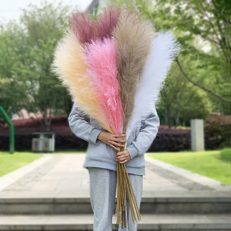 100-120 cm veľké hodvábne pampas trávne kvety Pantas Artificiales para dekoracia simulačné rastliny pre domácu výzdobu svadobná dekorácia