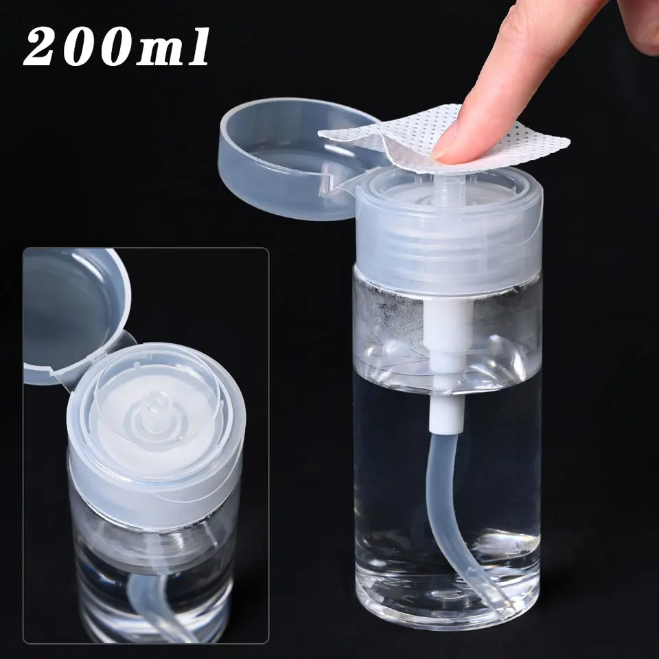 100/150/200 ml na nechtové fľaše prázdne tlačové čerpadlo Dispenzér nechtov na nechty na lak na odstraňovanie čistiaceho prostriedku na make -up manikúru manikúru