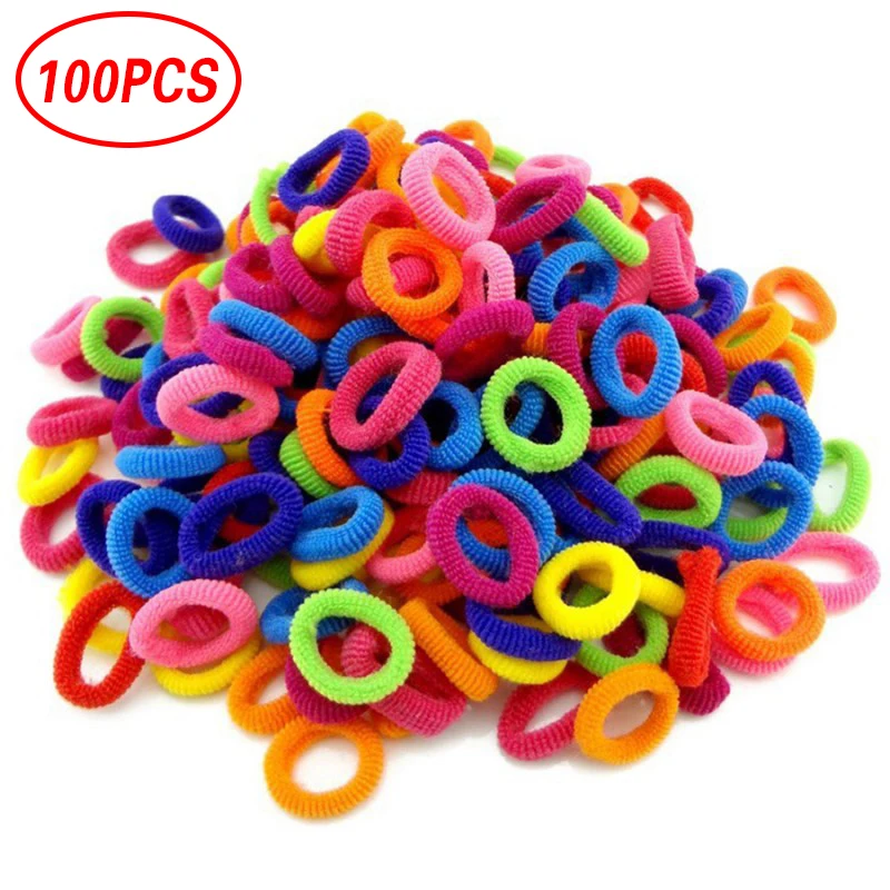 100/200 ks/tašky Deti roztomilé cukrovinky Karikatúra Spevnené elastické vlasové pásy Farebné nylonové malé elastické vlasové pásy Detské doplnky